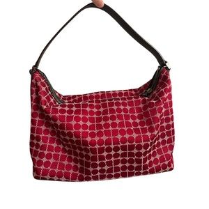 Vintage Kate Spade Noel Dot Print Canvas Shoulder Bag